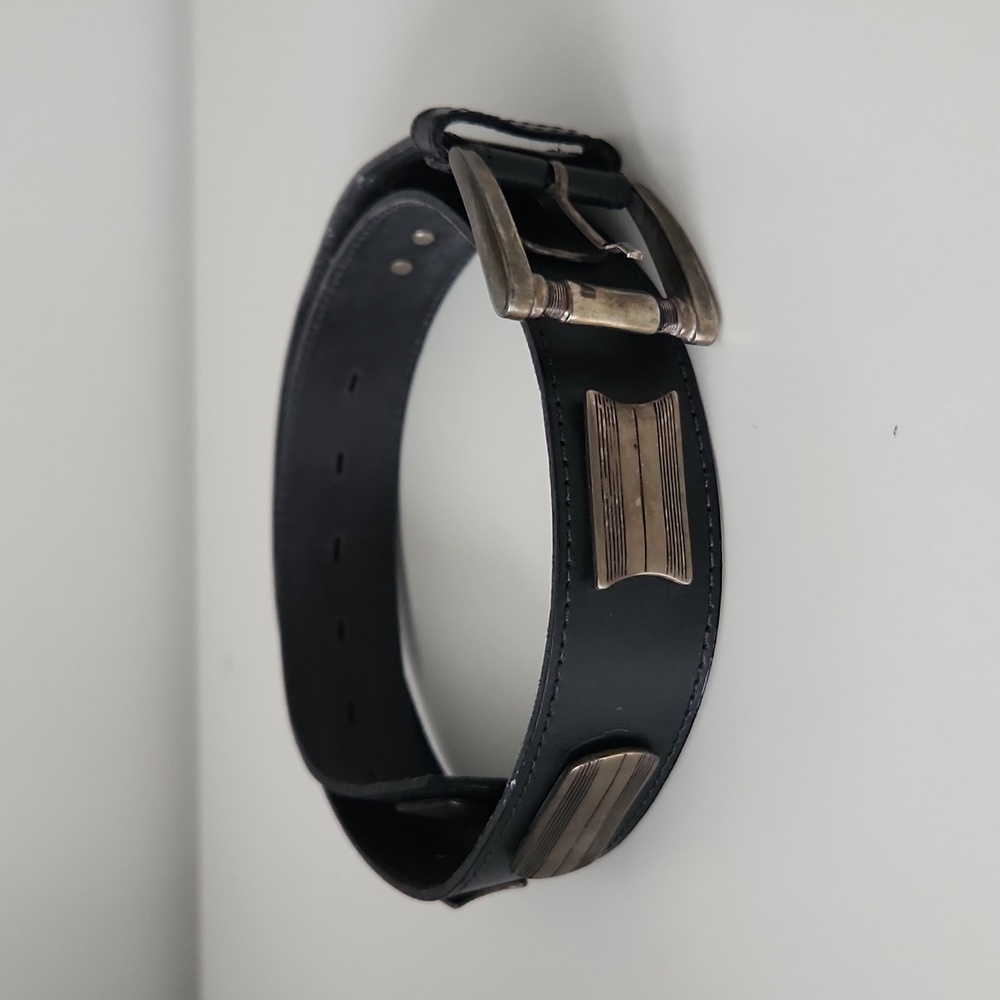 ENRICO | Studded leather belt black silver